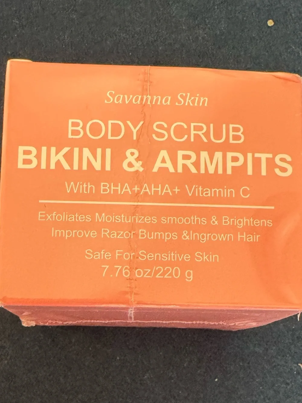 Savanna Skin Body Scrub for Bikini & Armpits w/ BHA+AHA+Vitamin C